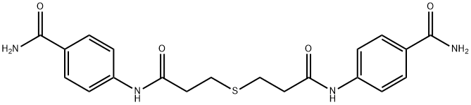 4-[3-[3-(4-carbamoylanilino)-3-oxopropyl]sulfanylpropanoylamino]benzamide Struktur