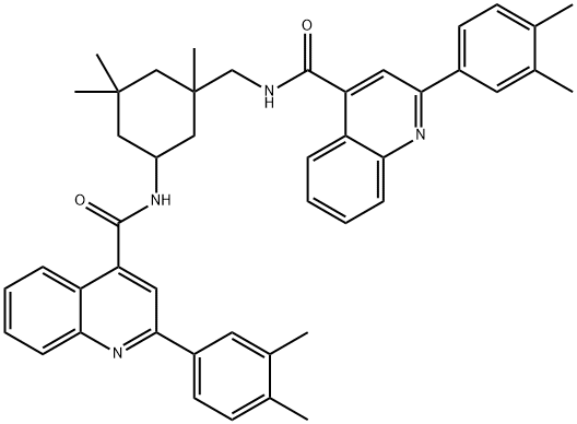 2-(3,4-dimethylphenyl)-N-[[5-[[2-(3,4-dimethylphenyl)quinoline-4-carbonyl]amino]-1,3,3-trimethylcyclohexyl]methyl]quinoline-4-carboxamide Struktur