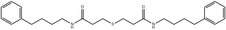 3-[3-oxo-3-(4-phenylbutylamino)propyl]sulfanyl-N-(4-phenylbutyl)propanamide Struktur