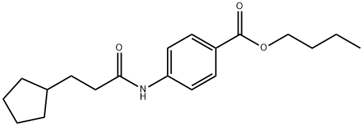 butyl 4-(3-cyclopentylpropanoylamino)benzoate Struktur