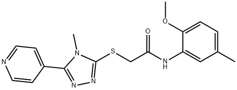 N-(2-methoxy-5-methylphenyl)-2-[(4-methyl-5-pyridin-4-yl-1,2,4-triazol-3-yl)sulfanyl]acetamide Struktur