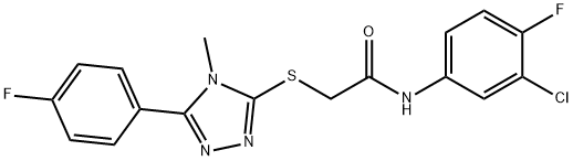 N-(3-chloro-4-fluorophenyl)-2-[[5-(4-fluorophenyl)-4-methyl-1,2,4-triazol-3-yl]sulfanyl]acetamide Struktur