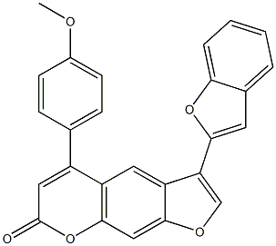 3-(1-benzofuran-2-yl)-5-(4-methoxyphenyl)furo[3,2-g]chromen-7-one Struktur