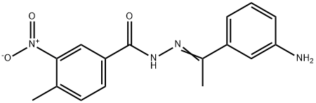 N-[(E)-1-(3-aminophenyl)ethylideneamino]-4-methyl-3-nitrobenzamide Struktur