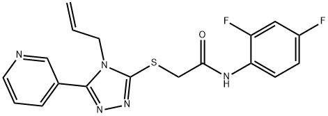 N-(2,4-difluorophenyl)-2-[(4-prop-2-enyl-5-pyridin-3-yl-1,2,4-triazol-3-yl)sulfanyl]acetamide Struktur