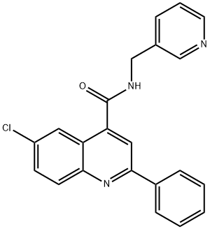 6-chloro-2-phenyl-N-(pyridin-3-ylmethyl)quinoline-4-carboxamide Struktur