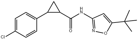 N-(5-tert-butyl-1,2-oxazol-3-yl)-2-(4-chlorophenyl)cyclopropane-1-carboxamide Struktur