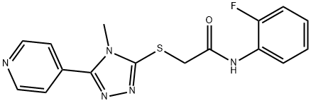 N-(2-fluorophenyl)-2-[(4-methyl-5-pyridin-4-yl-1,2,4-triazol-3-yl)sulfanyl]acetamide Struktur