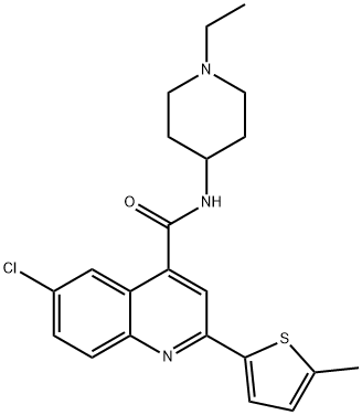 6-chloro-N-(1-ethylpiperidin-4-yl)-2-(5-methylthiophen-2-yl)quinoline-4-carboxamide Struktur