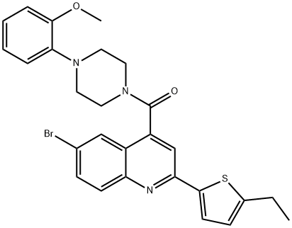 [6-bromo-2-(5-ethylthiophen-2-yl)quinolin-4-yl]-[4-(2-methoxyphenyl)piperazin-1-yl]methanone Struktur