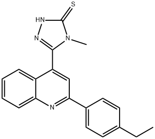 3-[2-(4-ethylphenyl)quinolin-4-yl]-4-methyl-1H-1,2,4-triazole-5-thione Struktur