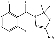 (5-amino-2,2-dimethyl-1,3,4-thiadiazol-3-yl)-(2,6-difluorophenyl)methanone Struktur