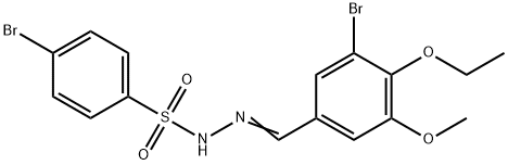 4-bromo-N-[(E)-(3-bromo-4-ethoxy-5-methoxyphenyl)methylideneamino]benzenesulfonamide Struktur