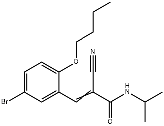 (E)-3-(5-bromo-2-butoxyphenyl)-2-cyano-N-propan-2-ylprop-2-enamide Struktur