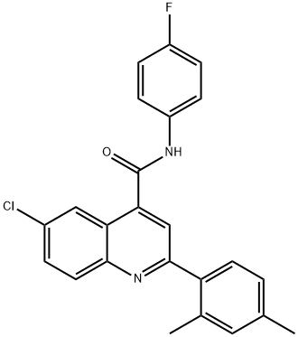 6-chloro-2-(2,4-dimethylphenyl)-N-(4-fluorophenyl)quinoline-4-carboxamide Struktur