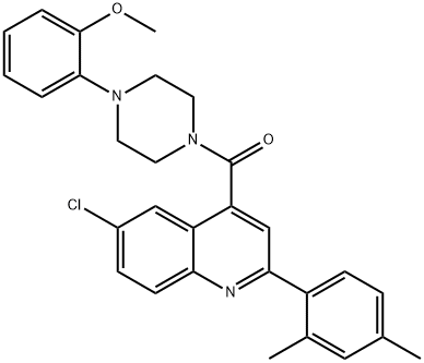 [6-chloro-2-(2,4-dimethylphenyl)quinolin-4-yl]-[4-(2-methoxyphenyl)piperazin-1-yl]methanone Struktur