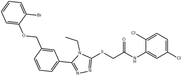 2-[[5-[3-[(2-bromophenoxy)methyl]phenyl]-4-ethyl-1,2,4-triazol-3-yl]sulfanyl]-N-(2,5-dichlorophenyl)acetamide Struktur