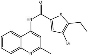 4-bromo-5-ethyl-N-(2-methylquinolin-4-yl)thiophene-2-carboxamide Struktur