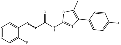 (E)-3-(2-fluorophenyl)-N-[4-(4-fluorophenyl)-5-methyl-1,3-thiazol-2-yl]prop-2-enamide Struktur