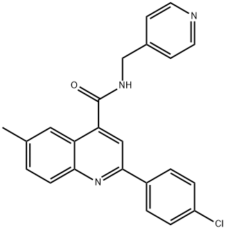 2-(4-chlorophenyl)-6-methyl-N-(pyridin-4-ylmethyl)quinoline-4-carboxamide Struktur