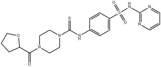 4-(oxolane-2-carbonyl)-N-[4-(pyrimidin-2-ylsulfamoyl)phenyl]piperazine-1-carbothioamide Struktur