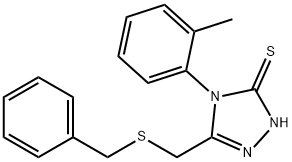 3-(benzylsulfanylmethyl)-4-(2-methylphenyl)-1H-1,2,4-triazole-5-thione Struktur