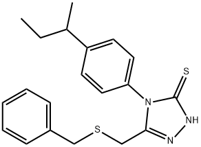 3-(benzylsulfanylmethyl)-4-(4-butan-2-ylphenyl)-1H-1,2,4-triazole-5-thione Struktur