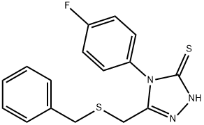 3-(benzylsulfanylmethyl)-4-(4-fluorophenyl)-1H-1,2,4-triazole-5-thione Struktur