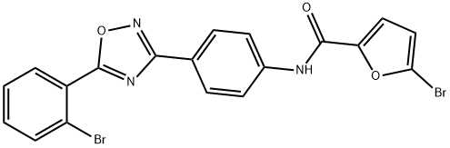 5-bromo-N-[4-[5-(2-bromophenyl)-1,2,4-oxadiazol-3-yl]phenyl]furan-2-carboxamide Struktur