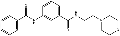 3-benzamido-N-(2-morpholin-4-ylethyl)benzamide Struktur