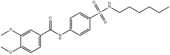 N-[4-(hexylsulfamoyl)phenyl]-3,4-dimethoxybenzamide Struktur