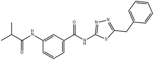 N-(5-benzyl-1,3,4-thiadiazol-2-yl)-3-(2-methylpropanoylamino)benzamide Struktur