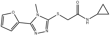 N-cyclopropyl-2-[[5-(furan-2-yl)-4-methyl-1,2,4-triazol-3-yl]sulfanyl]acetamide Struktur