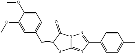 (5Z)-5-[(3,4-dimethoxyphenyl)methylidene]-2-(4-methylphenyl)-[1,3]thiazolo[3,2-b][1,2,4]triazol-6-one Struktur