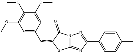 (5E)-2-(4-methylphenyl)-5-[(3,4,5-trimethoxyphenyl)methylidene]-[1,3]thiazolo[3,2-b][1,2,4]triazol-6-one Struktur