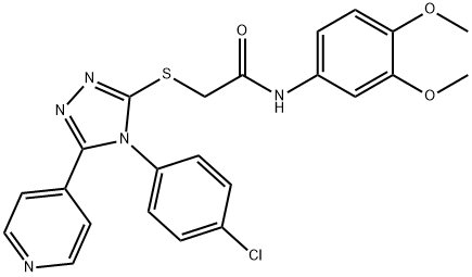 2-[[4-(4-chlorophenyl)-5-pyridin-4-yl-1,2,4-triazol-3-yl]sulfanyl]-N-(3,4-dimethoxyphenyl)acetamide Struktur