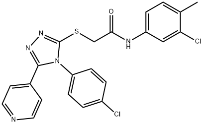 N-(3-chloro-4-methylphenyl)-2-[[4-(4-chlorophenyl)-5-pyridin-4-yl-1,2,4-triazol-3-yl]sulfanyl]acetamide Struktur