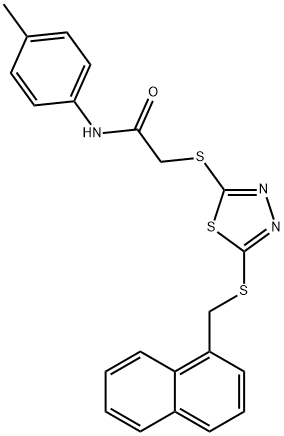 N-(4-methylphenyl)-2-[[5-(naphthalen-1-ylmethylsulfanyl)-1,3,4-thiadiazol-2-yl]sulfanyl]acetamide Struktur