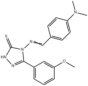 4-[(E)-[4-(dimethylamino)phenyl]methylideneamino]-3-(3-methoxyphenyl)-1H-1,2,4-triazole-5-thione Struktur