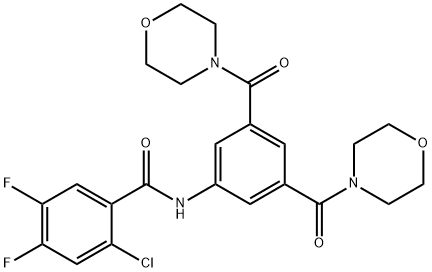 N-[3,5-bis(morpholine-4-carbonyl)phenyl]-2-chloro-4,5-difluorobenzamide Struktur