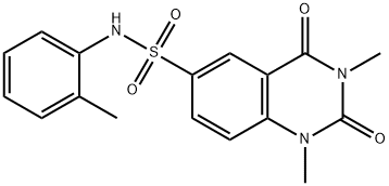 1,3-dimethyl-N-(2-methylphenyl)-2,4-dioxoquinazoline-6-sulfonamide Struktur