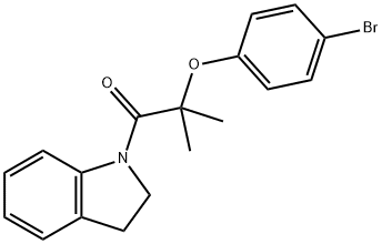 2-(4-bromophenoxy)-1-(2,3-dihydroindol-1-yl)-2-methylpropan-1-one Struktur