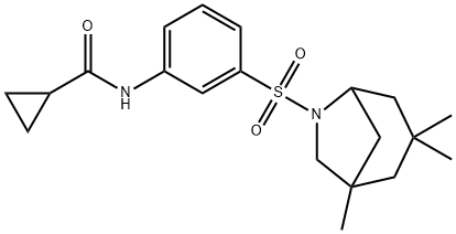 N-[3-[(3,3,5-trimethyl-7-azabicyclo[3.2.1]octan-7-yl)sulfonyl]phenyl]cyclopropanecarboxamide Struktur