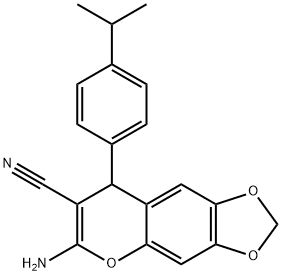 6-amino-8-(4-propan-2-ylphenyl)-8H-[1,3]dioxolo[4,5-g]chromene-7-carbonitrile Struktur