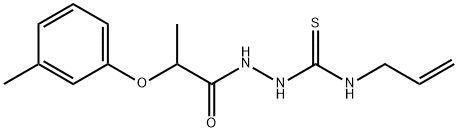 1-[2-(3-methylphenoxy)propanoylamino]-3-prop-2-enylthiourea Struktur