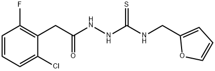 1-[[2-(2-chloro-6-fluorophenyl)acetyl]amino]-3-(furan-2-ylmethyl)thiourea Struktur