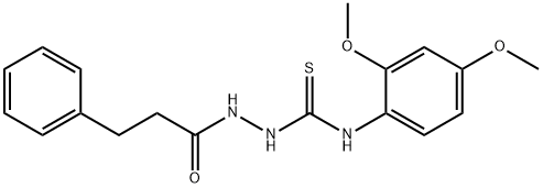 1-(2,4-dimethoxyphenyl)-3-(3-phenylpropanoylamino)thiourea Struktur