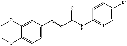 (E)-N-(5-bromopyridin-2-yl)-3-(3,4-dimethoxyphenyl)prop-2-enamide Struktur