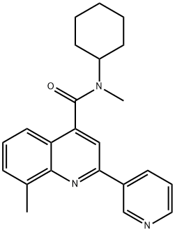 N-cyclohexyl-N,8-dimethyl-2-pyridin-3-ylquinoline-4-carboxamide Struktur