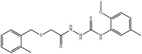 1-(2-methoxy-5-methylphenyl)-3-[[2-[(2-methylphenyl)methylsulfanyl]acetyl]amino]thiourea Struktur